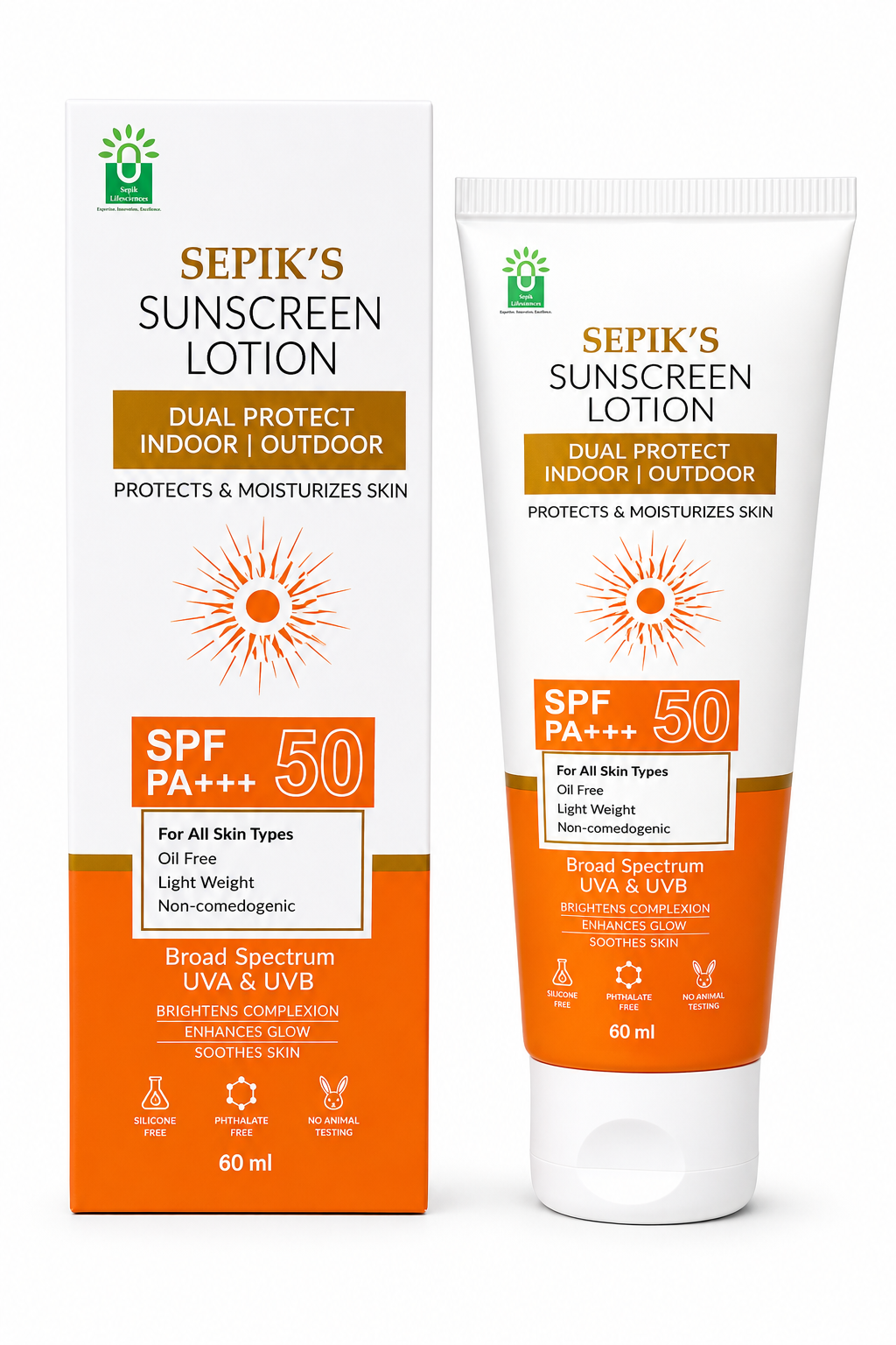 Sepik's Sunscreen Lotion SPF 50 PA+++ for UV Protection